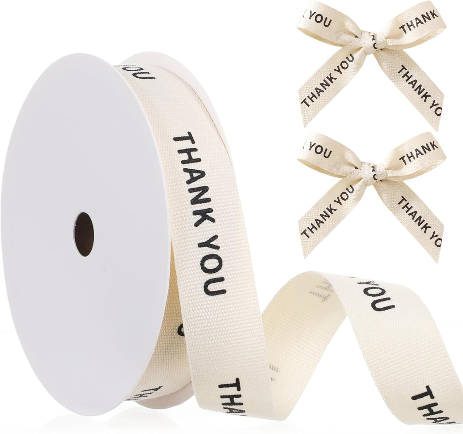 Thank You Ribbon Thank You Cotton Ribbon Natural Beige Teacher Ribbons