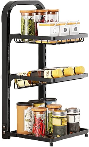 Miniatura 8 de Estante de almacenamiento multifuncional de la tabla de la parte superior de la tabla estante de almacenamiento de la cocina de múltiples capas (2