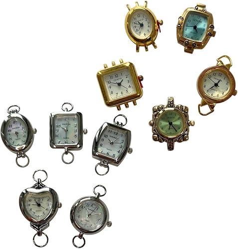 NIMI Juego de 5 piezas de esfera de reloj de Navidad y rojo para abalorios y fabricación de joyas (paquete de 2)