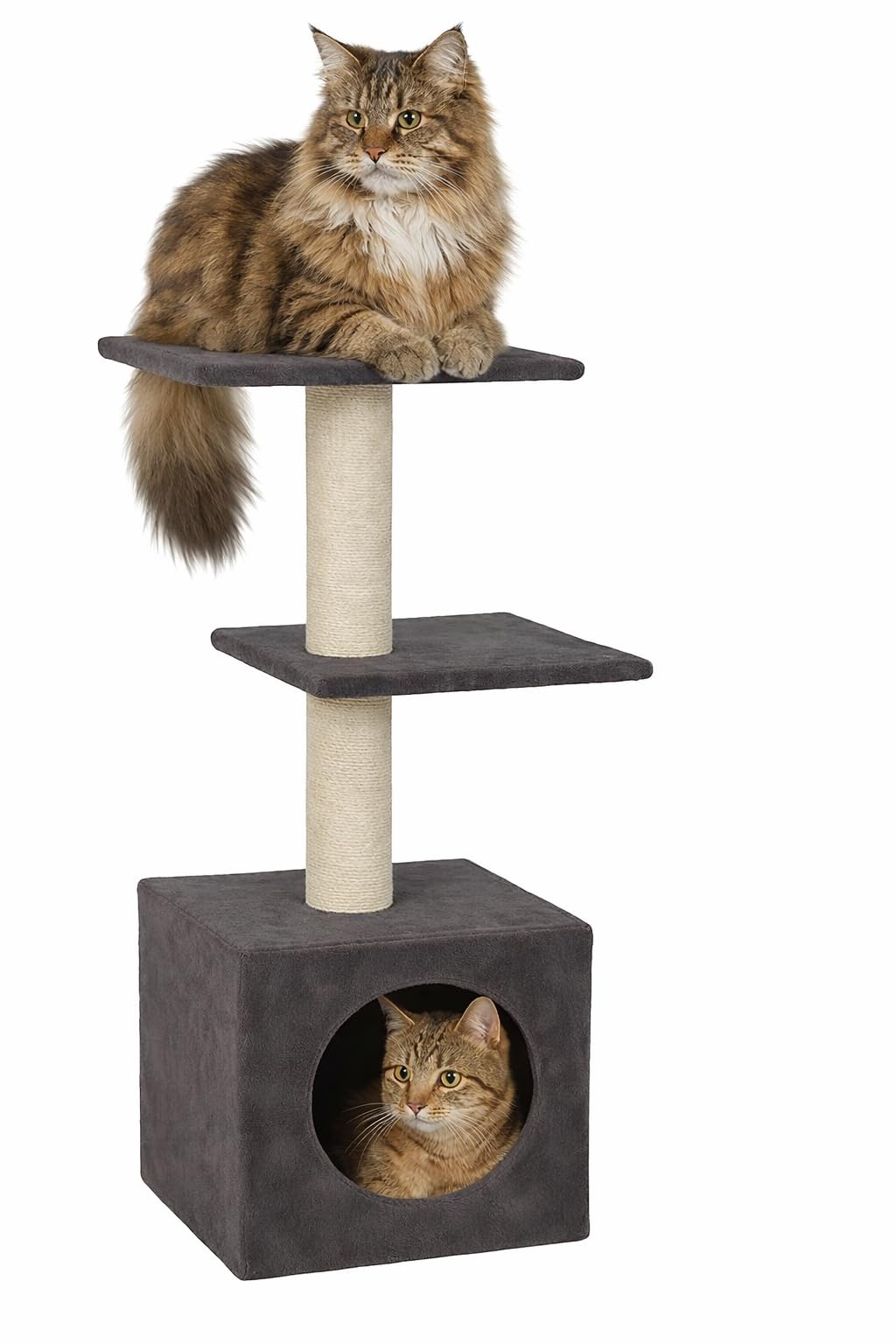 Arbre à chat Flamingo gris pour éviter les griffures sur le canapé