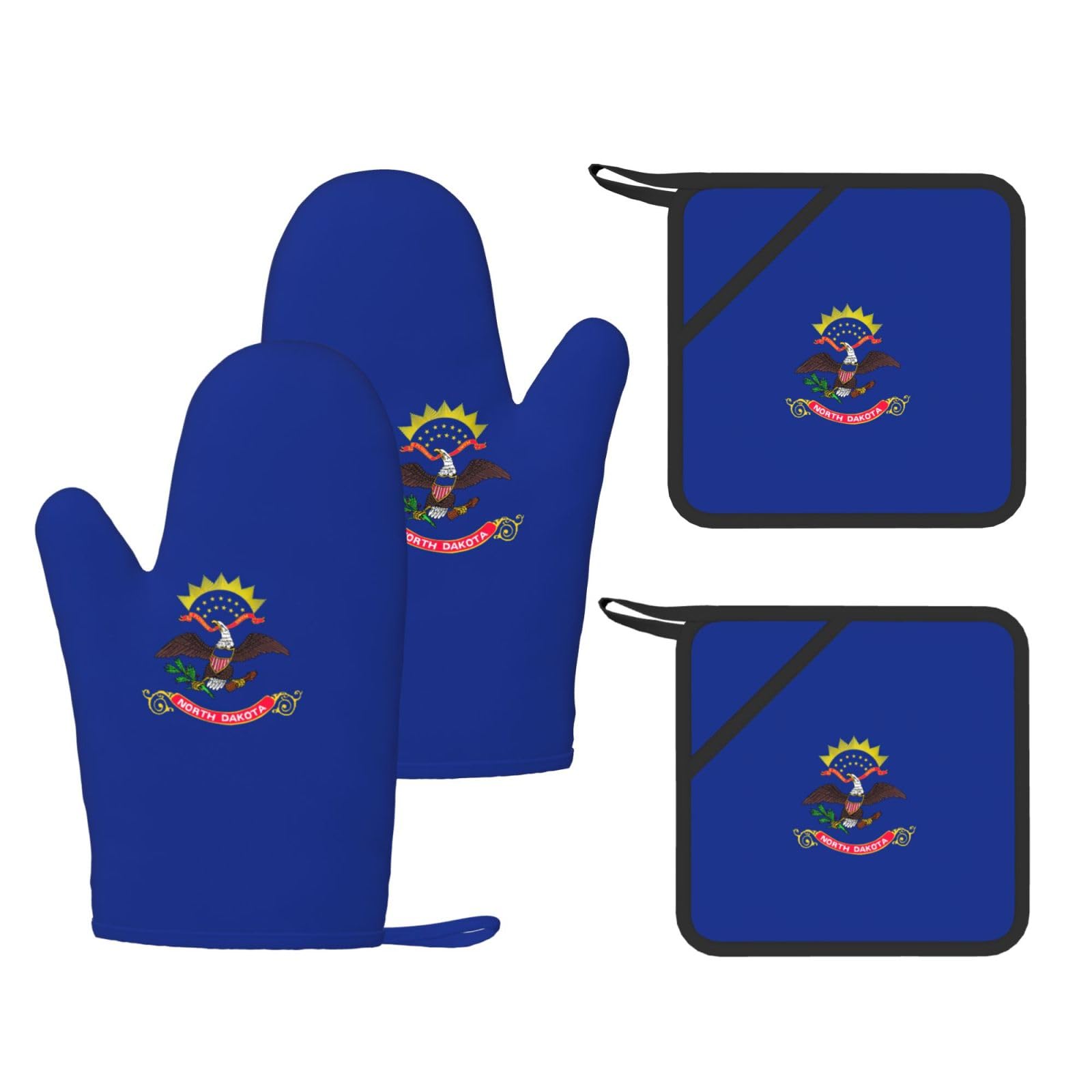 Gants de cuisine anti-chaleur Dakota du Nord lot de 4 pour four et grillades