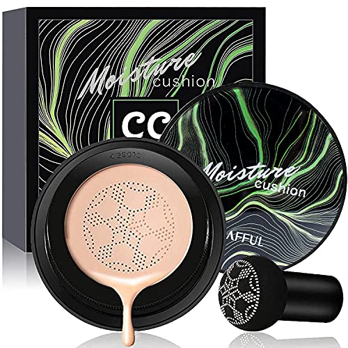 NNNN Air Cushion CC Cream BB Cream Moisturizing Concealer , Mushroom Head Foundation Super Thinker Moisturizing BB Cream Makeup Long Lasting Matte Concealer (Ivory)