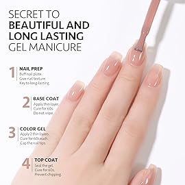 GAOY Jelly Nude Gel Nail Polish, 16ml Sheer Light Brown Translucent Soak Off Gel Polish, UV Light Cure for Nail Art DIY, 1535 Cappuccino