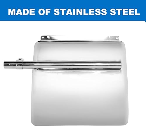 Miniatura 2 de BHTOP Guardabarros de cuarto de acero inoxidable para semirremolque, 24" x 24", soporte de tubo y herrajes de montaje incluidos, derecho izquierdo,