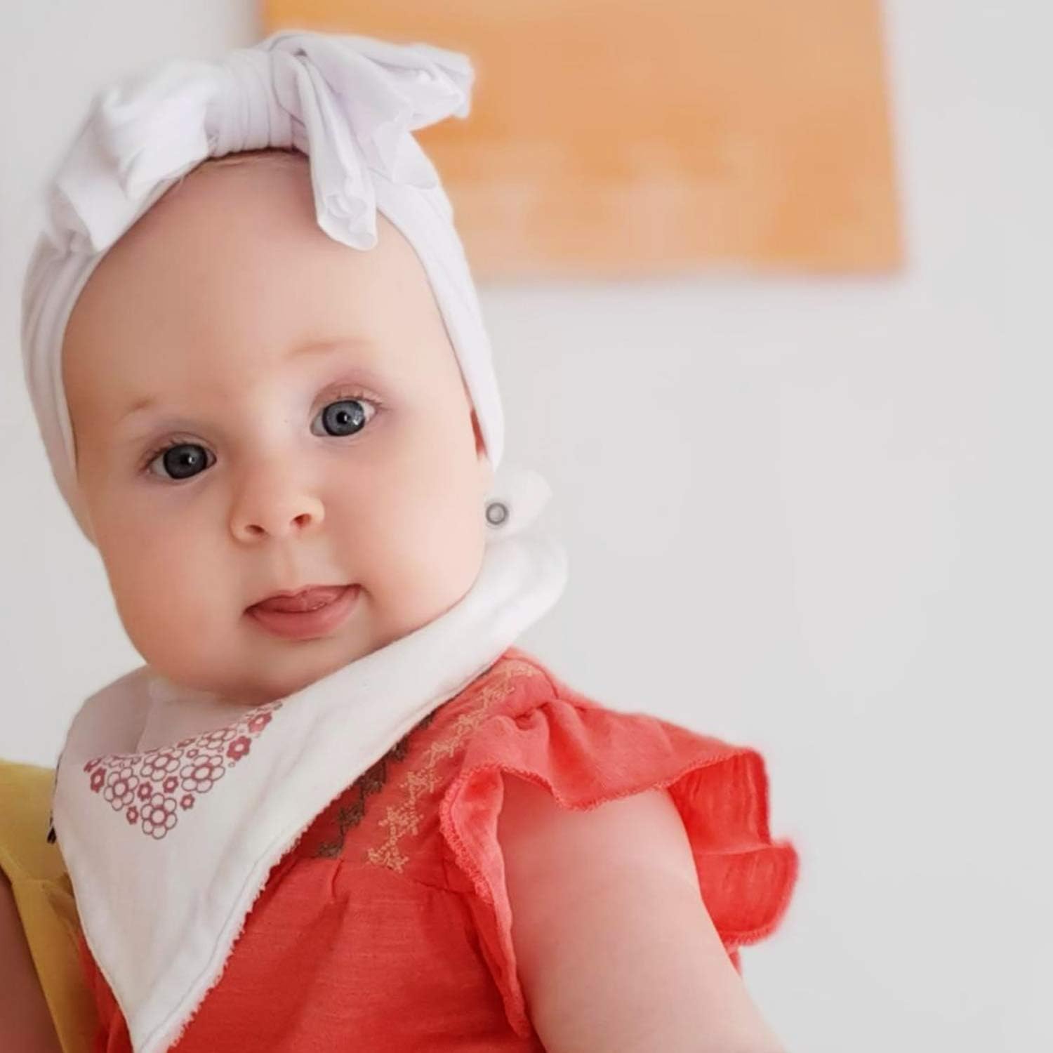 DRESHOW BQUBO 5 Pieces Newborn Baby Turban Hats Bow Baby Infant Beanie Breathable Toddler Cap for Baby Girls - Image 7