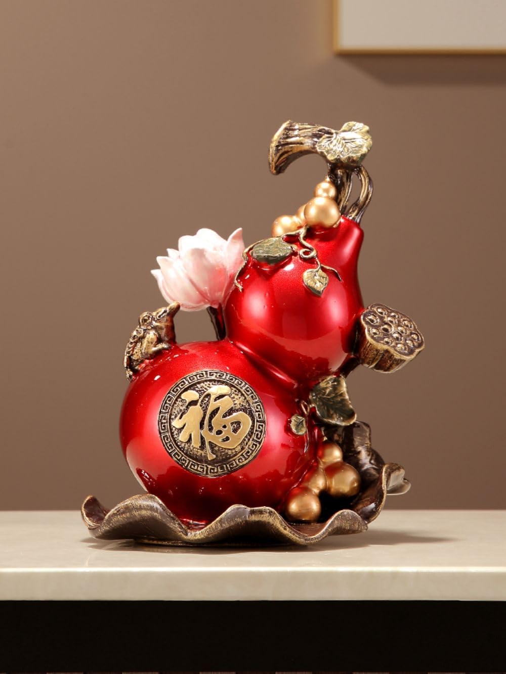 创意新中式葫芦 Brass Gourd for Feng Shui, Hu Lu/Office Bedroom Ornaments 摆件招财客厅 Living Room Office Bedroom Ornaments 玄关酒柜装饰品乔迁新居礼物高档摆放 - U373