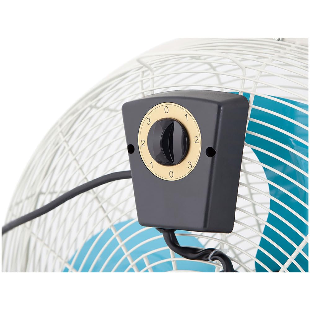 Orbegozo PW 1546 - Ventilateur industriel Power Fan, 3 vitesses, pales métalliques, poignée de transport, 130 W, bleu et blanc