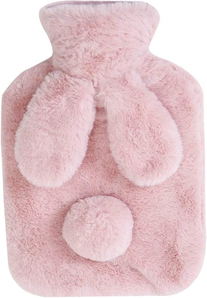 SKUZA Wärmflasche, Wärmflasche mit Wassereinspritzung und weichem Plüschüberzug aus PVC, Wärmbeutel, tolles Geschenk for Frauen und Mädchen