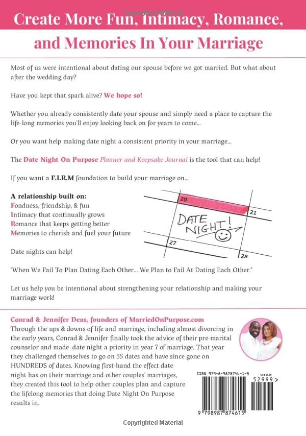 Date Night On Purpose Planner and Keepsake Journal: Create More Fun, Intimacy, Romance - Image 2