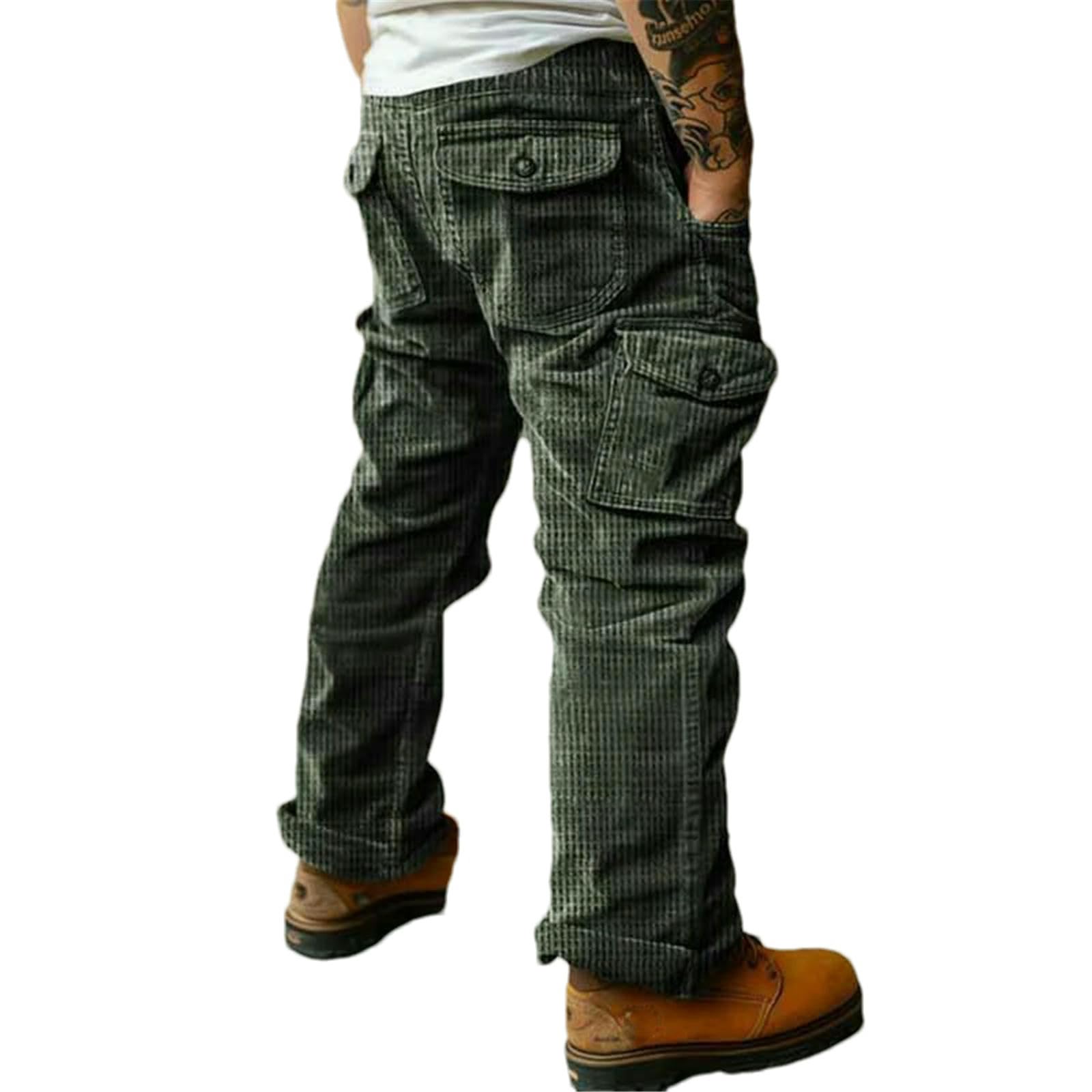 Uomini Primavera Estate Dritto Pantaloni Cargo Tempo libero Strutturato Cord Pantaloni Uomini Tempo libero Quotidiano Autunno Pantaloni