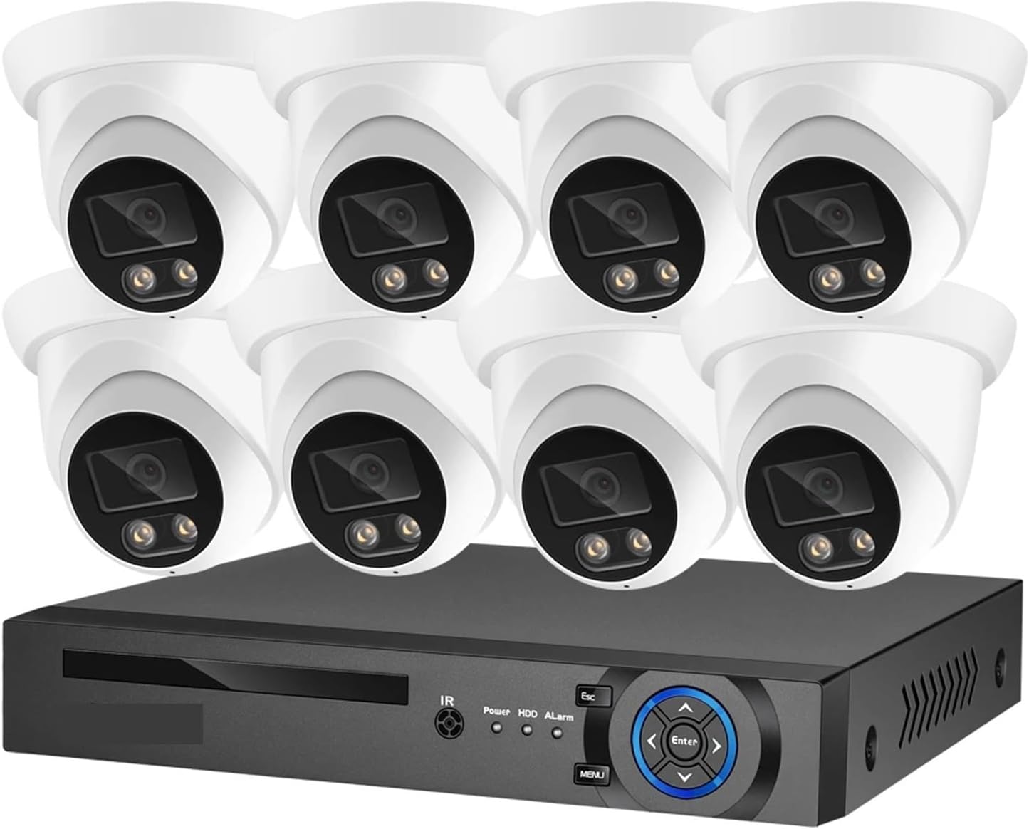 Security Camera System 8MP 4K POE NVR Kit CCTV Audio Outdoor AI Color Night Vision Home Video Surveillance Camera(None,8CH NVR and 8 Camera)