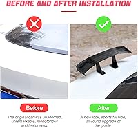 Vista 3 de 3 piezas de mini alerón para auto, 17 cm de alerón trasero universal de fibra de carbono con textura genial, decoración para exterior de auto