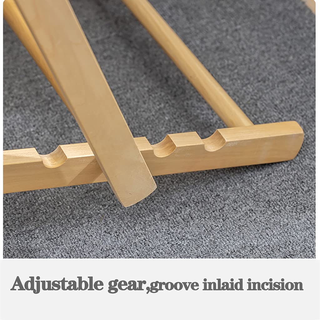Sedia a Sdraio Pieghevole in Legno, Sdraio Prendisole Pieghevole per Esterni, Regolabile, per Spiaggia, Patio, con Schienale in Tela e Legno per Soggiorno, Balcone