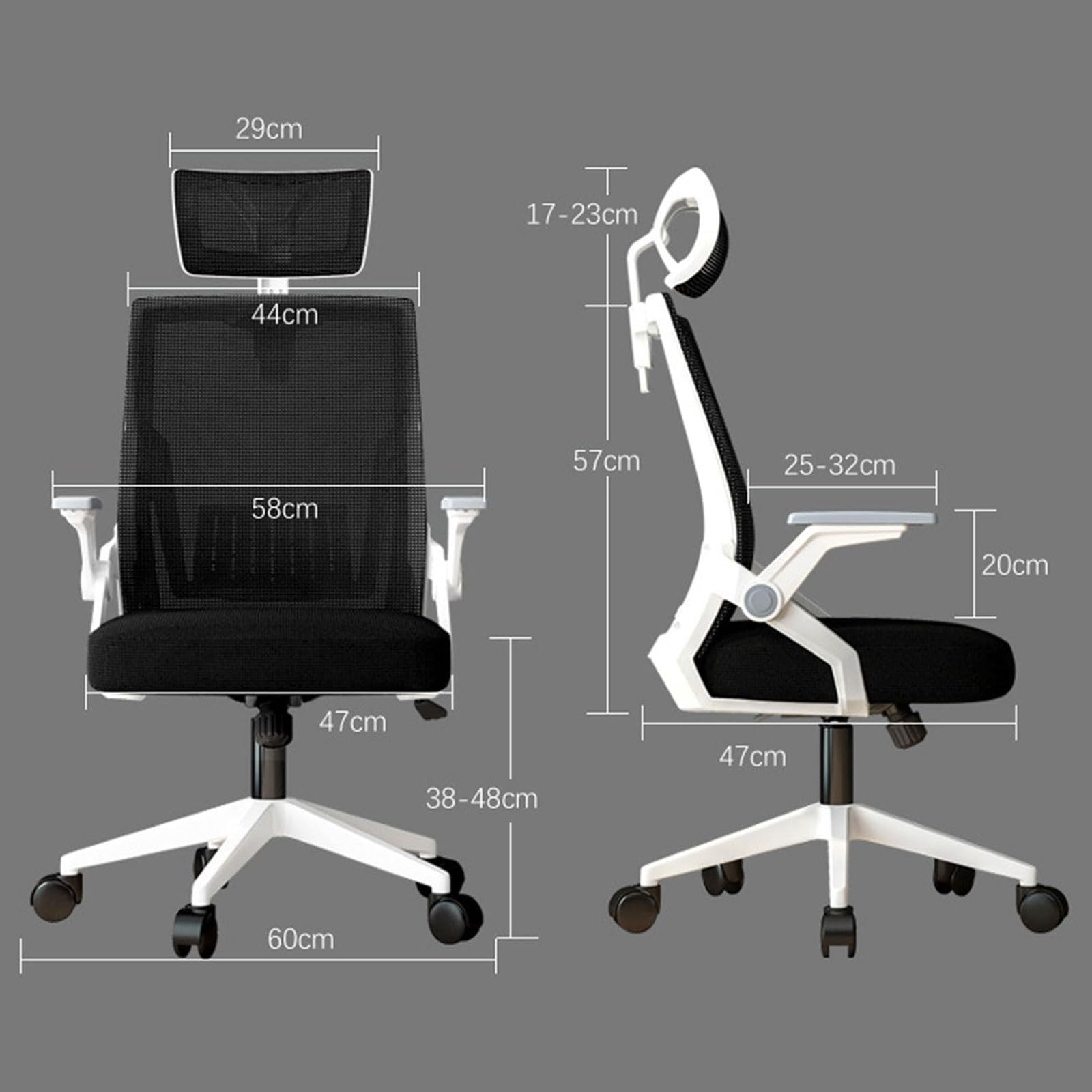 Silla De Oficina Ergonómica, Silla De Gaming con Respaldo Alto Ajustable, Silla De Trabajo Reclinable, Cómoda Y Giratoria 360°, para Personas Altas Y Corpulentas, con Soporte Lumbar