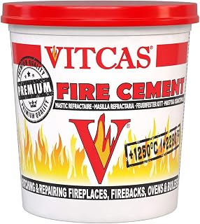VITCAS Premium Fire Cement – Fire Bricks – Excellent Adhesion – Fireproof – Patching and Repairing – Easy to use – 2KG
