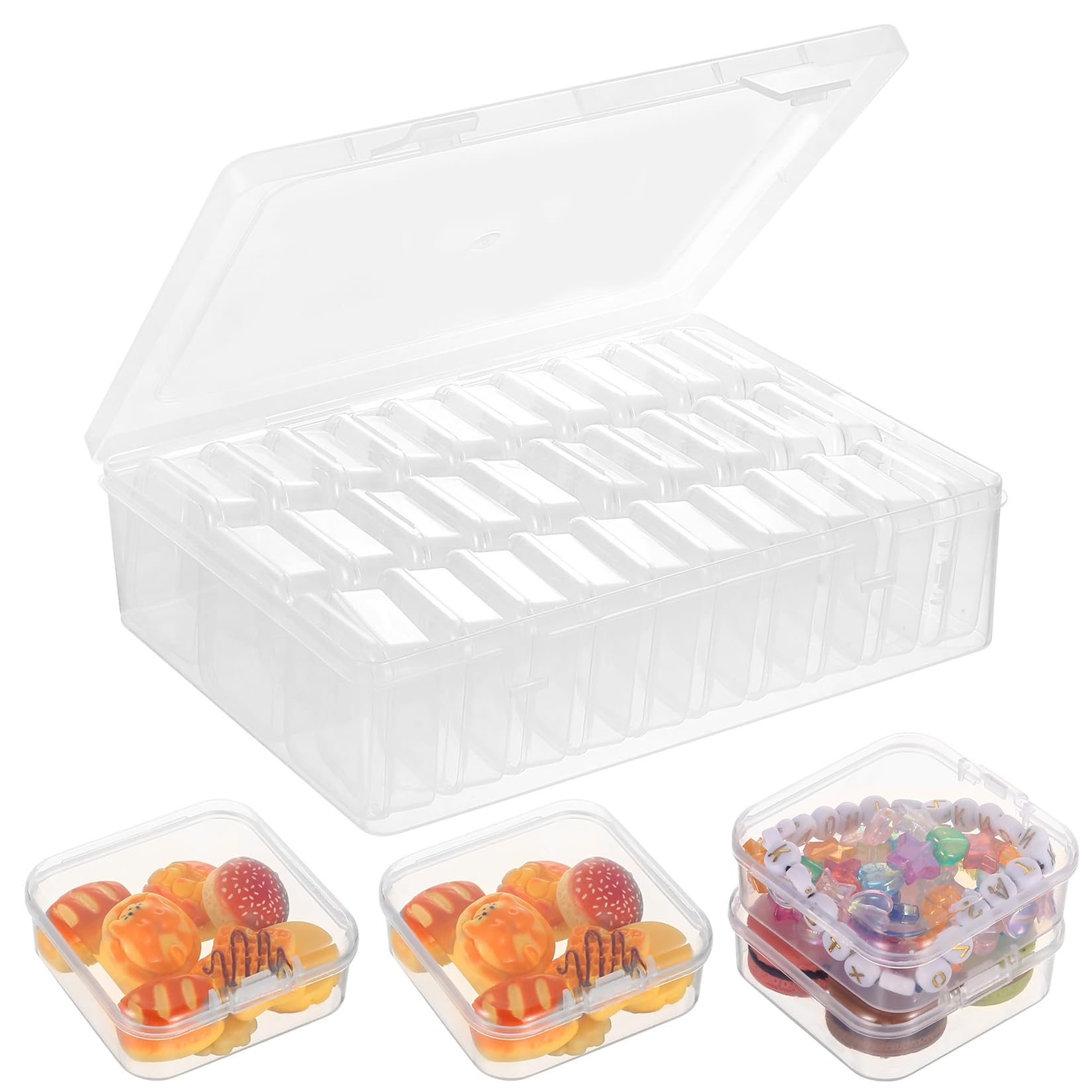 SHUTIANYA Plastic Bead Storage Box Organiser, Craft Storage Box with 30 Small Boxes, Bead Organizer Boxes for Storing Jewellery Diamonds Small Parts Beads And Craft Accessories