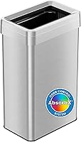 Vista 9 de iTouchless Bote con cubo de basura y cubo de reciclaje extraíbles, delgado, acero inoxidable, doble compartimiento y parte superior abierta, 5.3