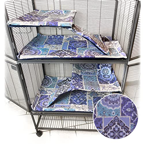 Handmade Fleece Cage Liners for Midwest Double Critter/Ferret Nation, Full set 7