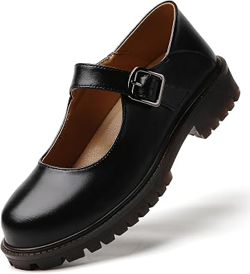Mary Jane Shoes Women Flats Black Non Slip Platform Mary Janes for Womens Cute Ladies School Work Casual Maryjane Shoes Womens