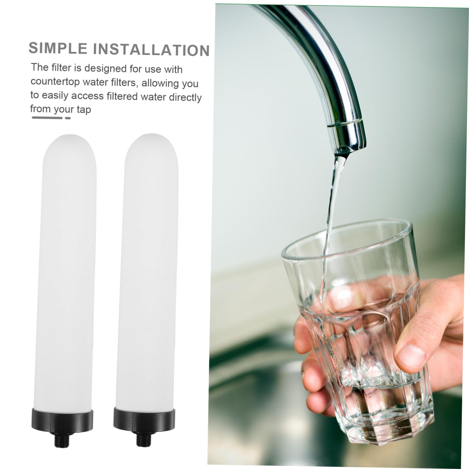 Filtro Cerámico de Repuesto Beige 2 Piezas para Agua Potable