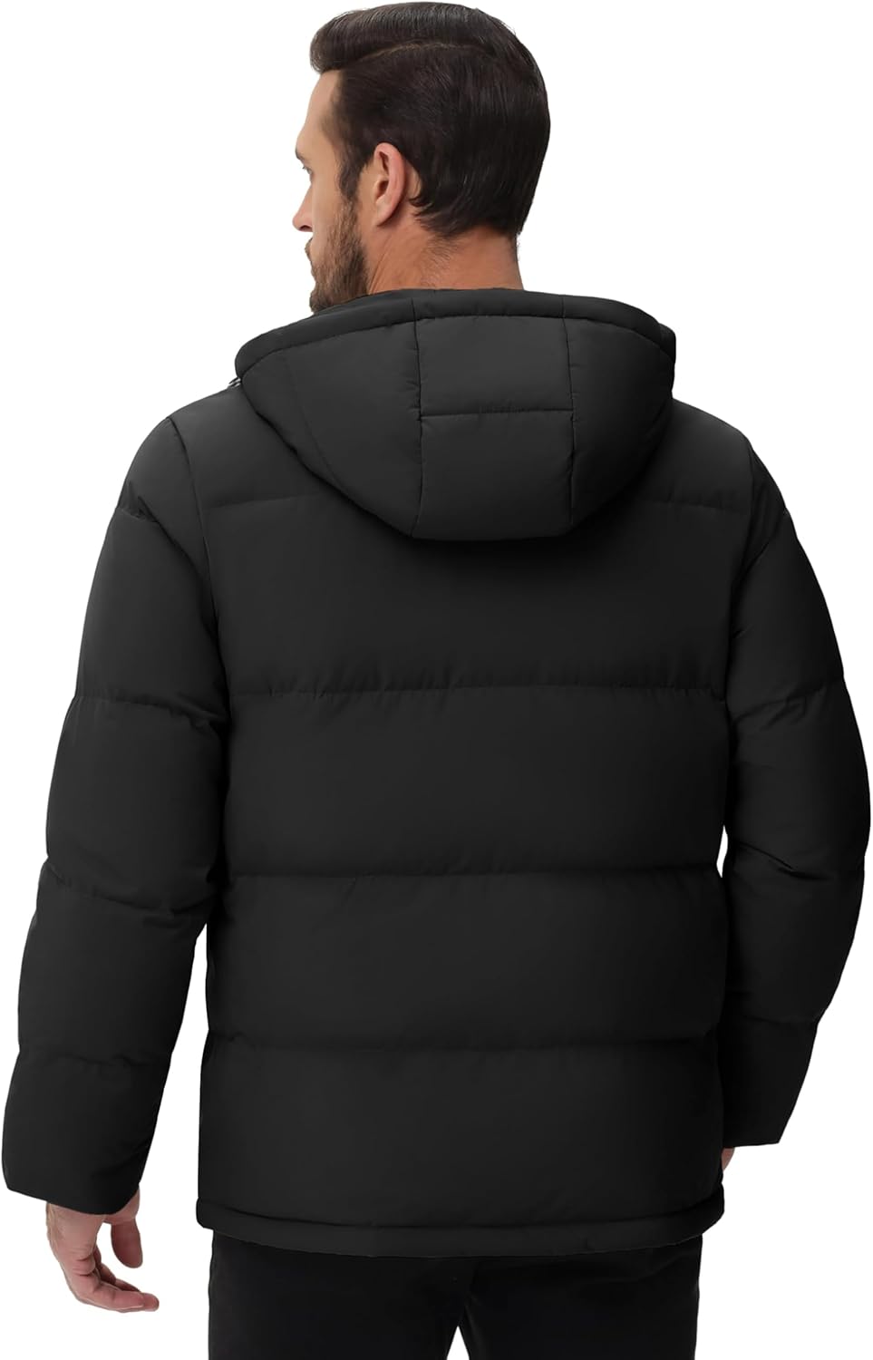 Cotrasen Men's Puffer Jacket Hooded Down Jacket Water-Resistant Windproof Full Zip Up Winter Warm Thicken Coat with Hood - Image 7