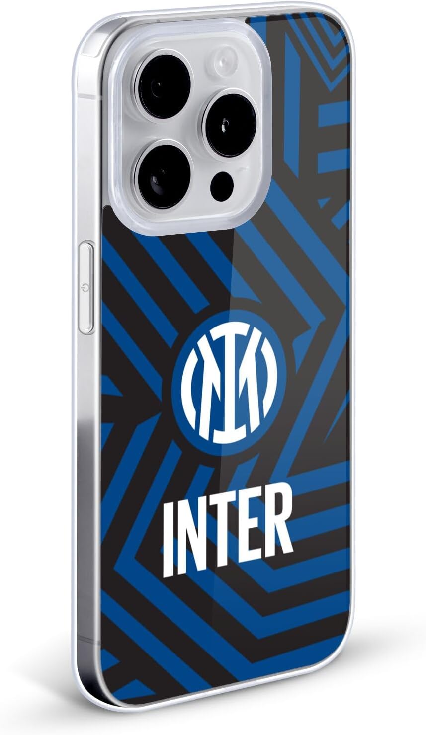 Head Case Designs Officially Licensed Inter Milan Abstract 1 Patterns Gel Case [Military Grade Protection] Compatible with Apple iPhone 16 Pro Max and Compatible with MagSafe