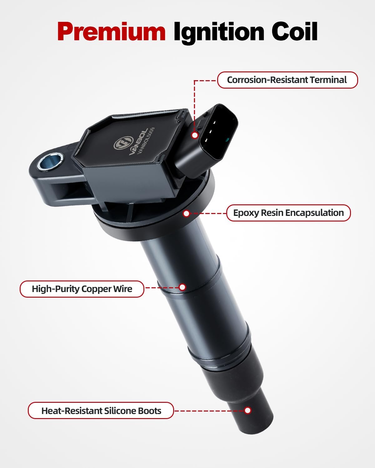 Set of 4 Ignition Coils Pack UF333 Fit for 2002-2011 Toyota Camry Corolla 01-08 RAV4 Highlander Matrix Solara 05-15 Scion tC xB Pontiac Vibe Lexus HS250h L4 2.0L 2.4L