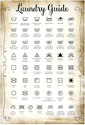 Vintage Metal Sign Rustic Laundry Guide To Procedure The Laundry Symbols Guide Poster Tin Sign Retro Plaque Wall Decor Gift For Home Kitchen Office Club Bar Gym 8x12 Inch