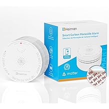 Heiman Smart Carbon Monoxide Detectors, Matter CO Detector, Real-time Notification, UL 2034 5th Certified, Wireless Battery Powered Mini Fire Alarm for Home, Compatible with Smartthings,Home Assistant