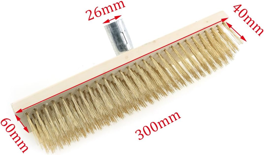 ZYAMY Stainless Steel Wire Floor Brush Head Multi Purpose Metal Wire Deck Brush 11.8 Inches for Scrubbing Concrete Stains Heavy Duty Cleaning Garage Patio Grill Yard Pavement Moss Cleaning Tool image 2