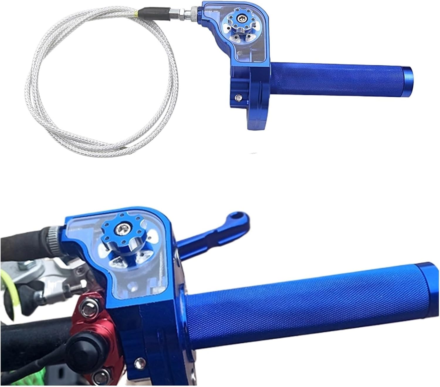 Motorcycle Aluminum Rotary Throttle Turn Handlebars Fit For K-tm Fit For Honda FIt for Fit For Kawasaki Fit For Suzuki ATV Bike General Purpose Parts(Silver 2 Set)