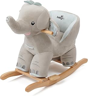 Babylo Elephant Rocking Animal with sound, 18months+, Rocker, Grey Blue