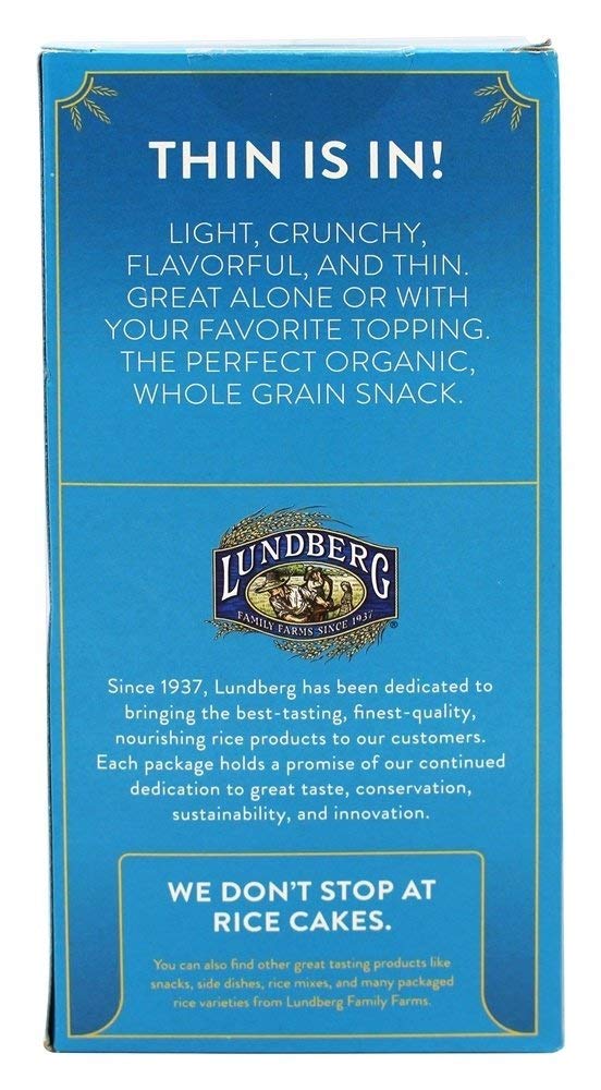 Lundberg Organic Thin Stackers, Brown Rice, Lightly Salted, Thin Rice Cakes, Gluten-Free, Vegan, Healthy Snacks, 6 Oz thumbnail 3