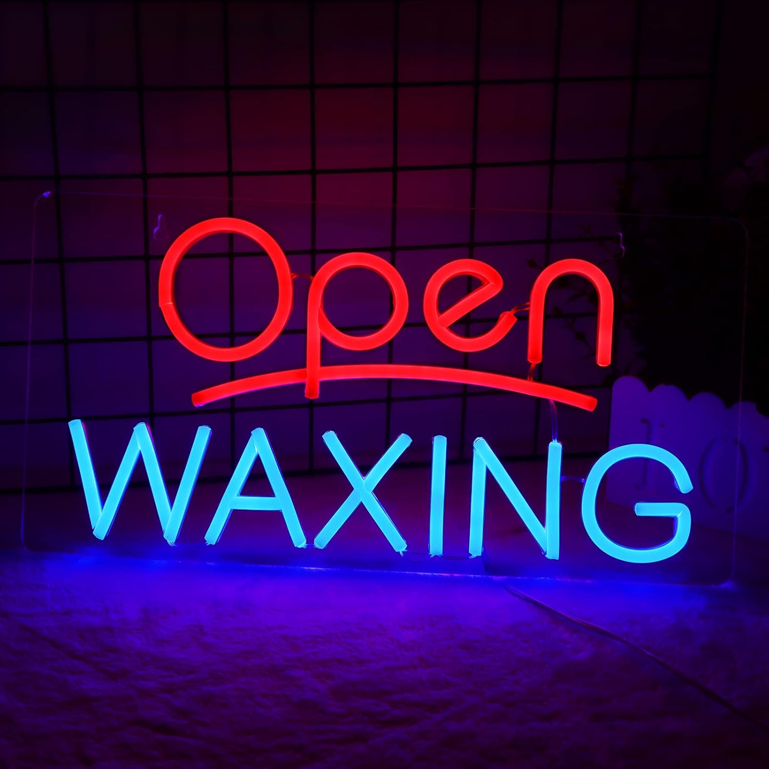Open Waxing Neon Sign for Nails Salon,Business Sign for Beauty Spa,Super Bright Led Advertising Display Sign,Easy Hanging on Wall,5V USB Power Supply.16 * 8inches.