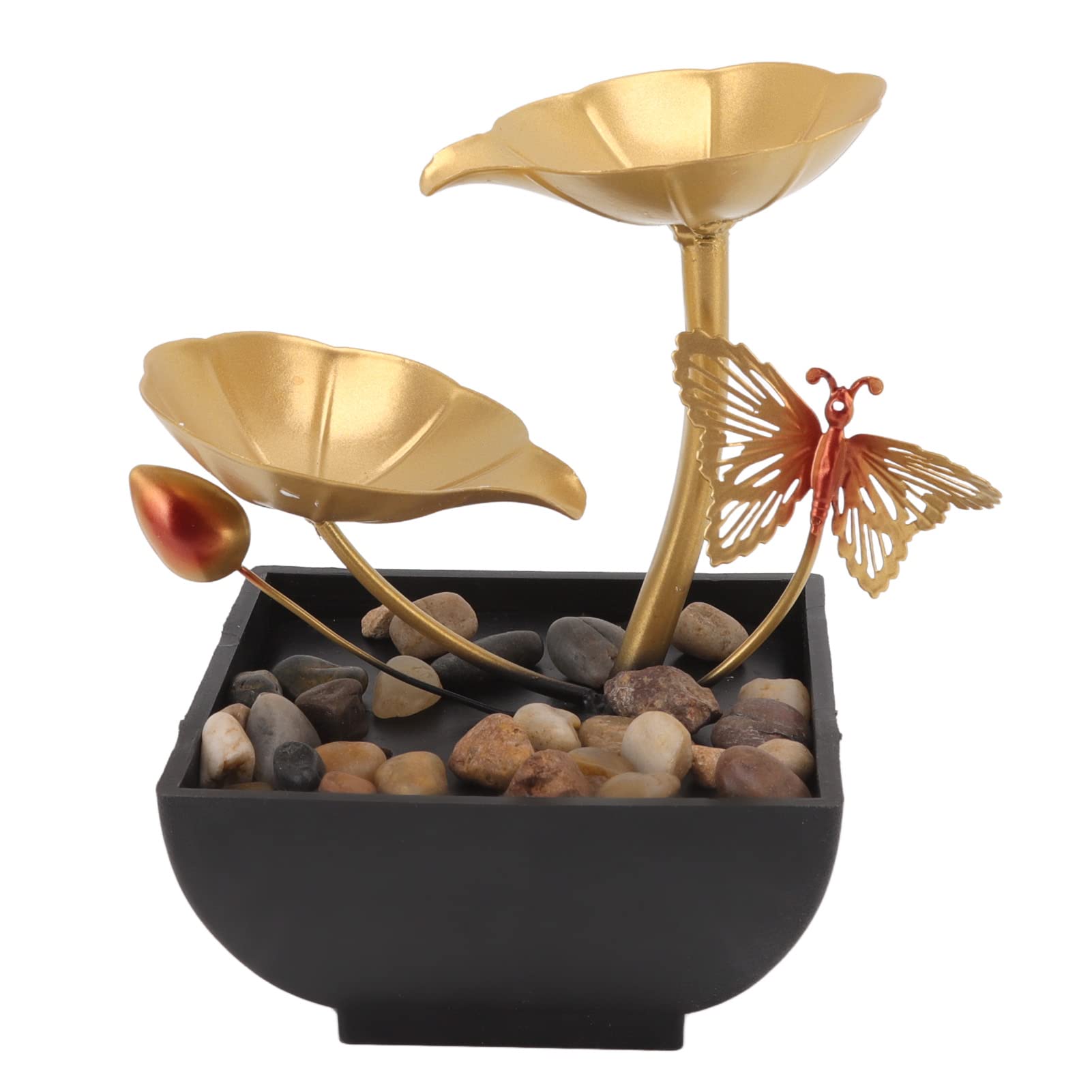 TUWEIDesktop Fountain, LED Lighted Waterfall Water Fountain with Stones, Circulating Pump Zen Ornaments Indoor Tabletop Fountain Mini Waterfall for Office Bedroom, Home Decor (UK Plug