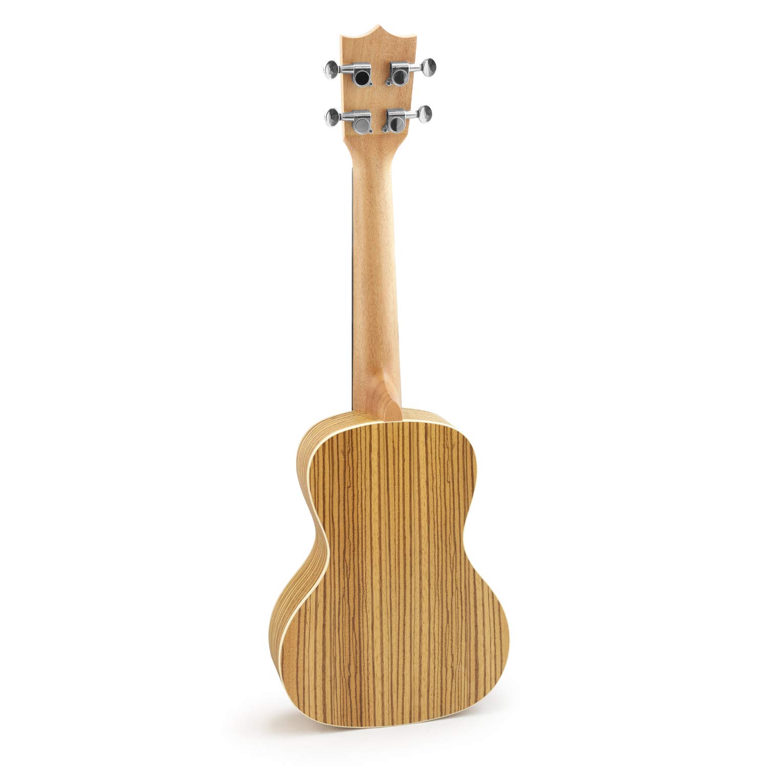 Theodore Konzert Ukulele Zebraholz Starter Set | Konzert‑Ukulele aus Zebraholz mit Stimmgerät, Tasche, Gurt, Plektren & Ersatzsaiten, ideal für Anfänger