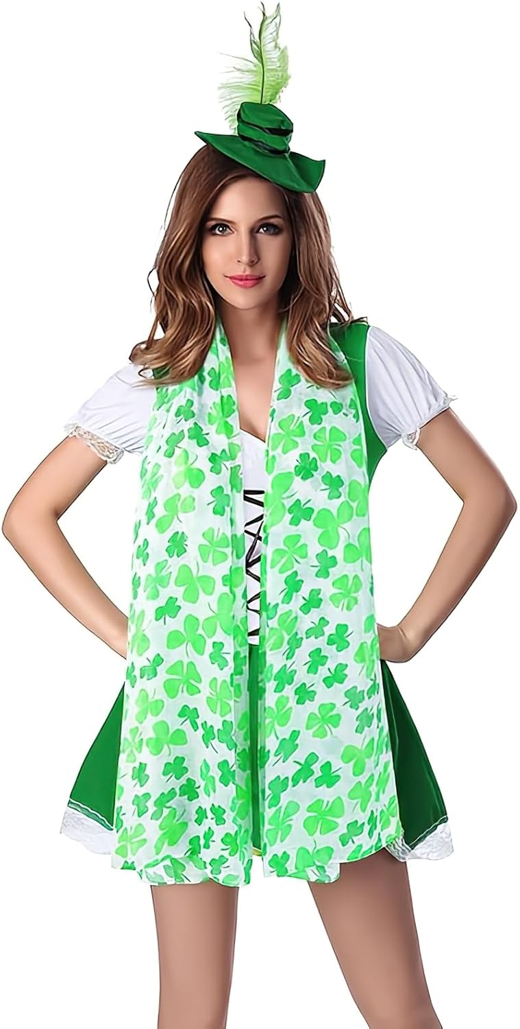 vimate st patricks day scarf women-spring irish shamrock scarves lightweight green scarves long large neck scarfs hijab headscarf (US-Style 55) - Image 7