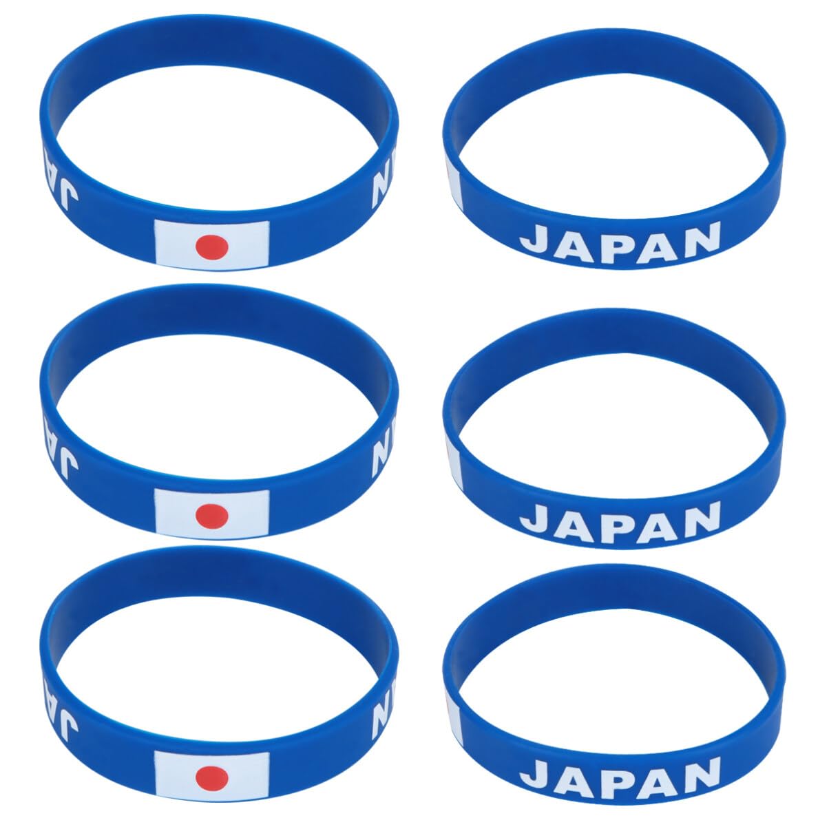 VANZACK 6Pcs Japan Flag Bracelets Country Flag Unisex Silicone Wristband Sports Match Fashion Patriotic Wristband