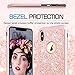 LeYi Compatible with iPhone Xs Max Case with Glass Screen Protector [2 Pack] for Women Girls,Cute Girly Glitter Bling Silicone Phone Cover Case for iPhone Xs Max / 10Xs Max TP Pink/Rose Gold