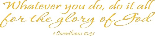 Miniatura 8 de Arte de pared blanco de 90 x 22 pulgadas, 1 Corinthians 1031, Whatever You Do, Do It All for The Glory of God, calcomanía inspiradora con cita