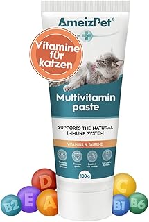 AmeizPet Vitaminpaste Für Katzen, Katzenpasten mit Vitamine - Multivitamin Paste Für Katzen Katzensnack mit Taurin, 100g (3.52 Oz)