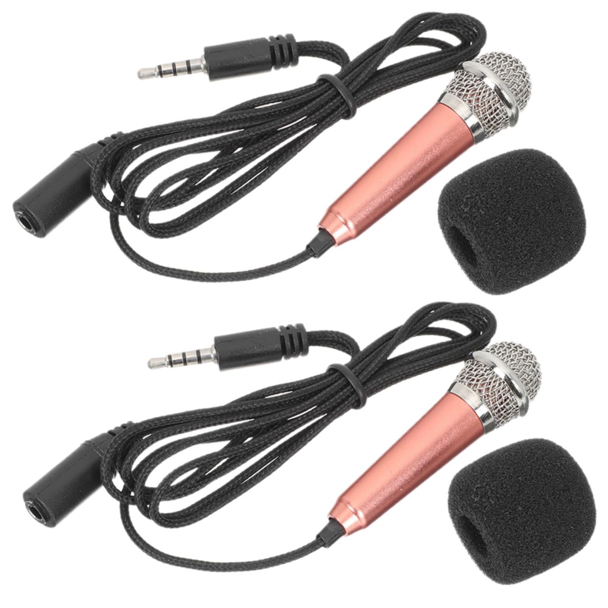 Toddmomy 2Pcs Mini Microphone Portable Wired Microphones for Phones Lightweight Vocal Recording Mic Compatible with Smartphones Tablets and Laptops for Singing