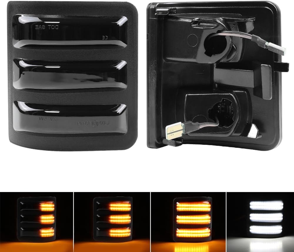 Dynamic LED Turn Signal Lights Side Mirror Marker Lights Switchback Indicator Lamps Compatible with 2008-2016 Fo rd F250 F350 F450 F550 Super Duty Running Light Aftermarket Replacement