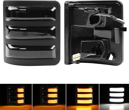 Dynamic LED Turn Signal Lights Side Mirror Marker Lights Switchback Indicator Lamps Compatible with 2008-2016 Fo rd F250 F350 F450 F550 Super Duty Running Light Aftermarket Replacement