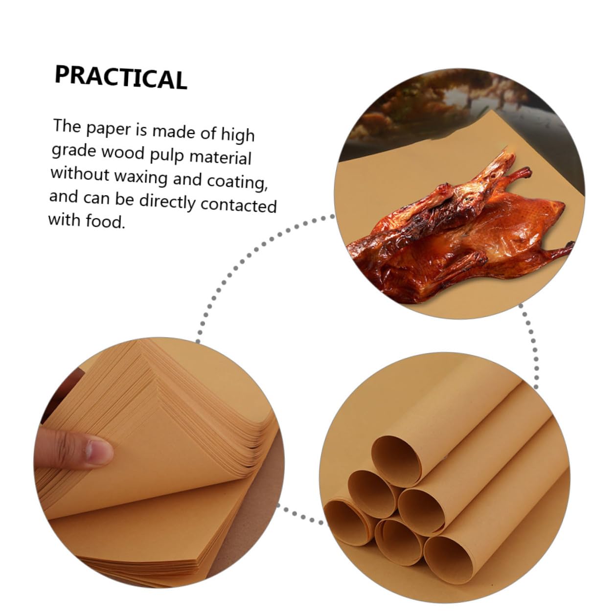 Hohopeti 300 hojas Papel para Envolver Alimentos Papel Antiadherente y Resistente para Sándwiches Hamburguesas y Snacks para Uso Alimentario Desechable