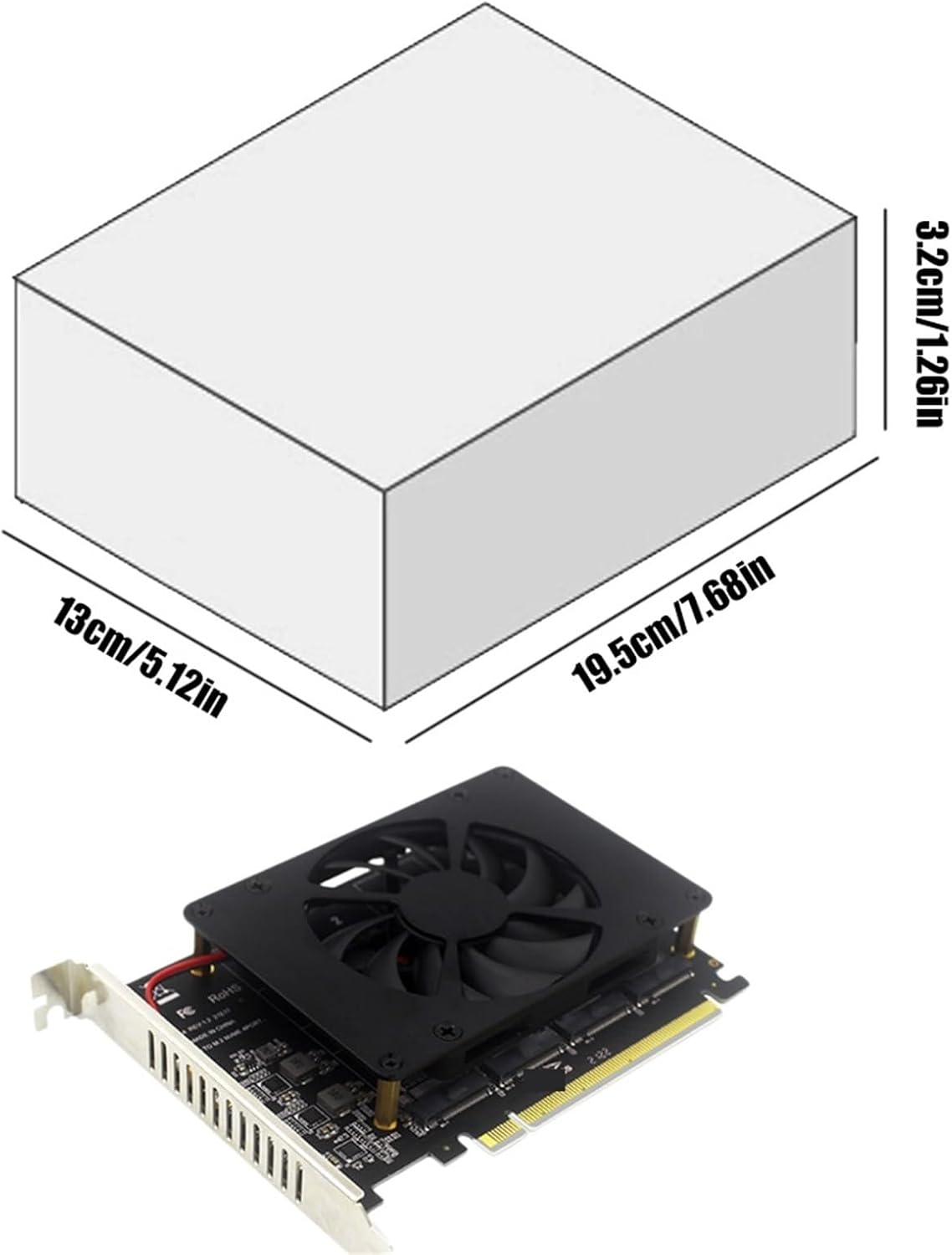 4 Disk M.2 NVME M Key SSD to PCIe 4.0 X16 Adapter with Heat Sink PCIe 4.0 X16 Switch to 4 Ports M.2 Adapter Card 4 X 32Gbps