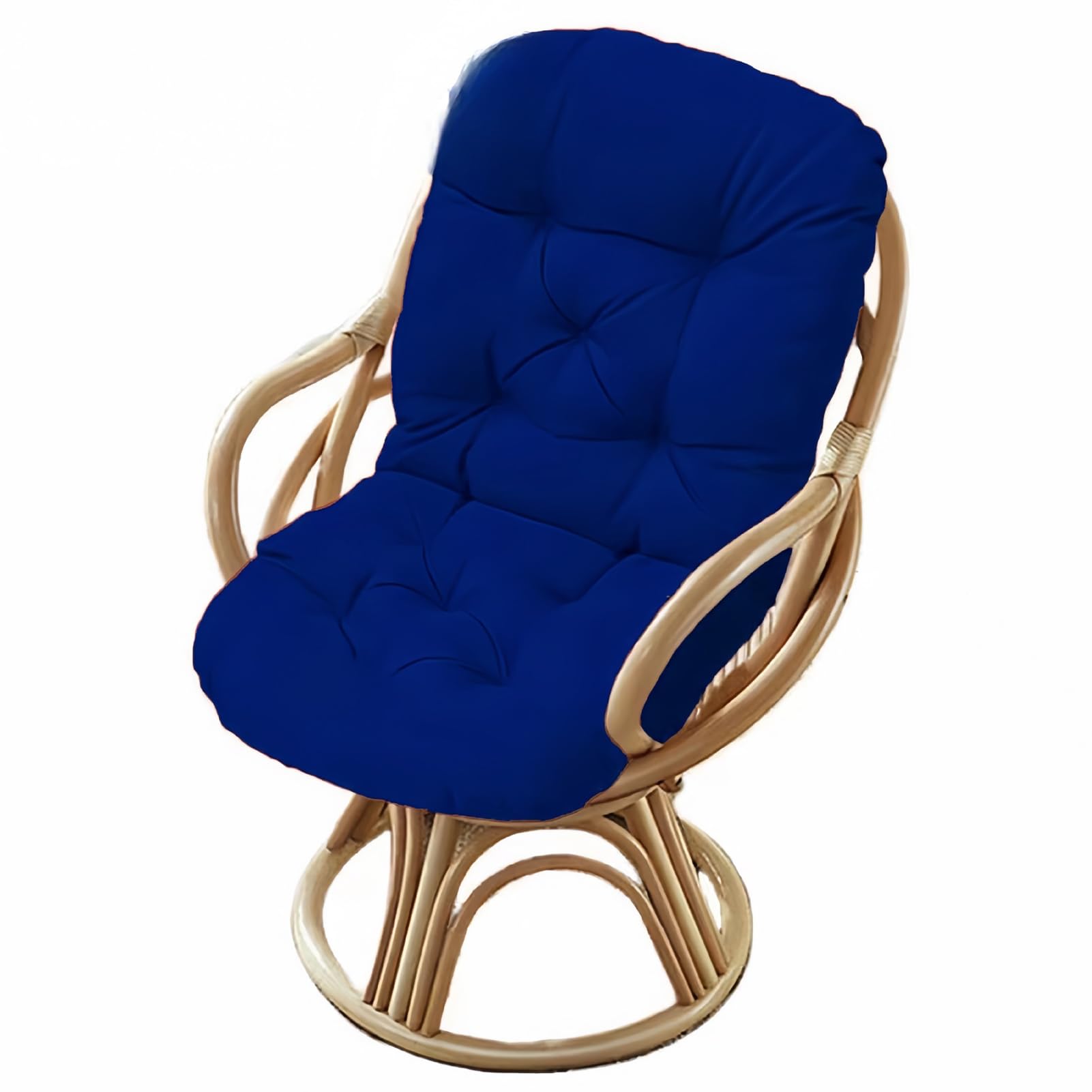 Cuscino girevole per sedia a dondolo in rattan, morbido, spesso, impermeabile, di ricambio, per sedie a dondolo, 60 x 120 cm, colore: blu, perfetto per patio e giardino