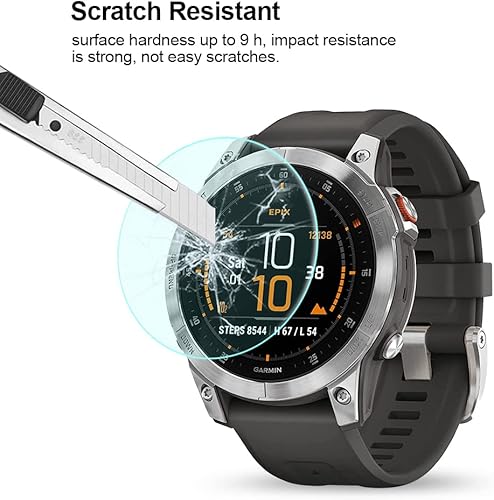 Miniatura 3 de Poyiccot Paquete de 2 protectores de pantalla compatibles con Garmin epix Gen 2, protector de pantalla de vidrio templado de dureza 9H compatible