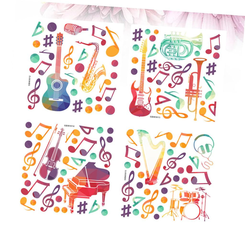 ARTIBETTER 8pièces Autocollants Muraux Musique Stickers Notes Musicales Autocollants Décoratifs Pour Salle De Musique Faciles à Appliquer Et Retirer Décoration Créative De Chambre