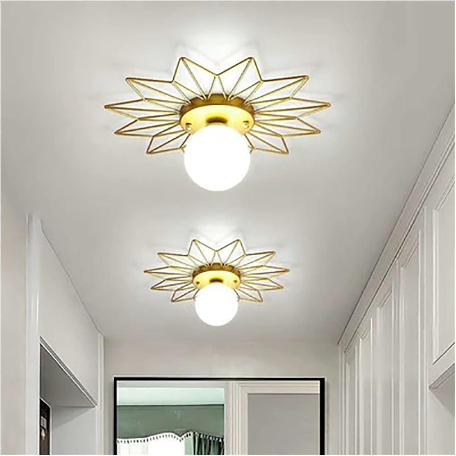 Ceiling Light Fixture Ceiling Light Corridor Lighting Decorative round Ceiling Light Suitable for Corridor, Corridor, Entrance, Small Room, Dressing Room Ceiling Lamp(Style C,Warm-2/Style a/